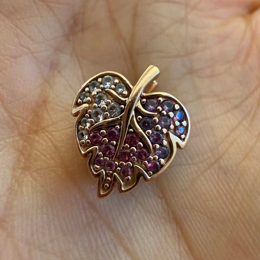 Pandora rose gold filled leaf charm